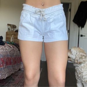 tie-up linen beach shorts